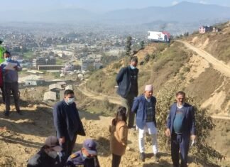 सूर्यविनायक-धुलिखेल सडक निर्माण कार्य प्रजिअहरूद्वारा निरीक्षण