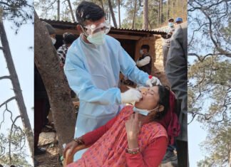 ज्वरो फैलिएको गाउँका मानिसको स्वाब सङ्कलन