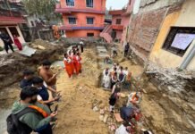 संस्कृति पर्यटन मन्त्रीबाट देवघाटधाममा श्री शङ्कराचार्य आश्रम भवनको शिलान्यास