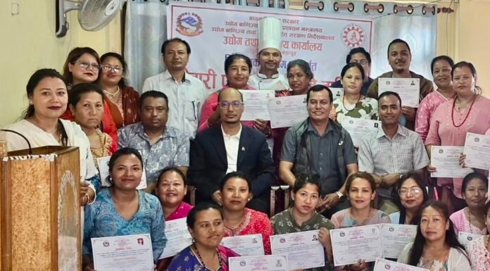 नेवारी परिकार बनाउने तालिम सम्पन्न मौलिक खानाको व्यावसायिकरणमा जोड