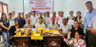 मिठाई बनाउने तालिम सम्पन्न, गुणस्तरीय र स्वास्थ्यवर्द्धक उत्पादनमा जोड