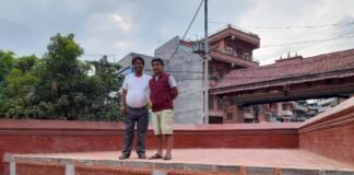 बाखा बजारस्थित महादेव मन्दिर परिसरमा परम्परागत दबु निर्माण सम्पन्न
